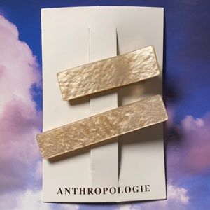 2 Anthropologie gold hair clips